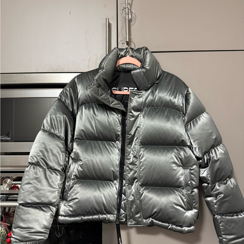 Superdry Metallic Gray Puffer Jacket